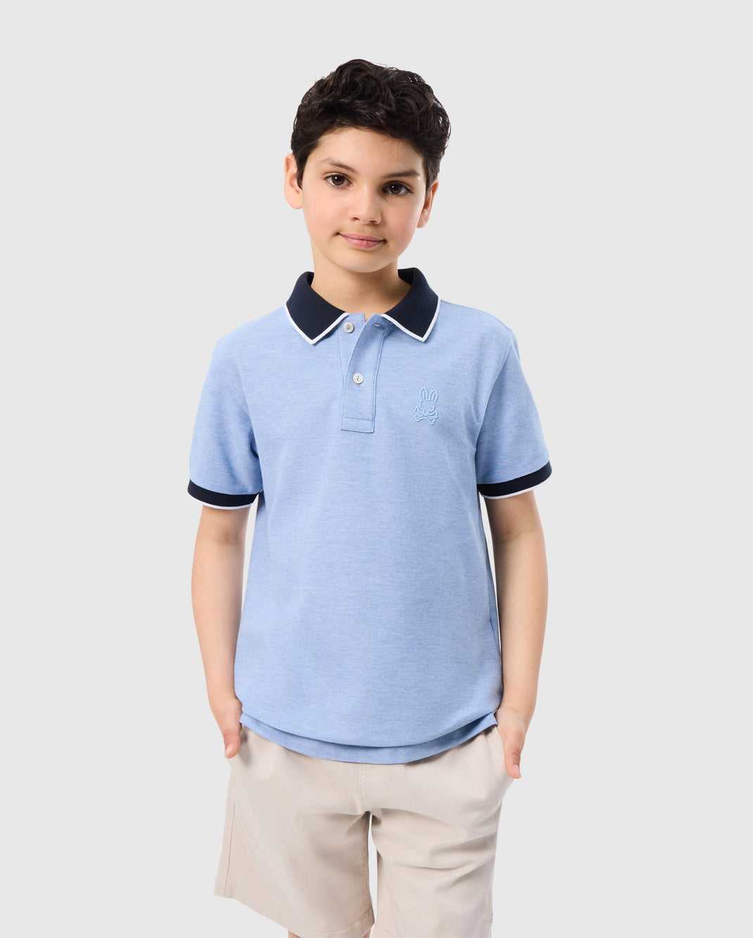 Polos Psycho Bunny Windcrest Pique Polo Shirt Bleu Enfant | JMD-16636972